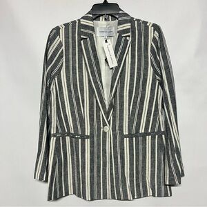 cupcakes & cashmere Black and White Striped Blazer